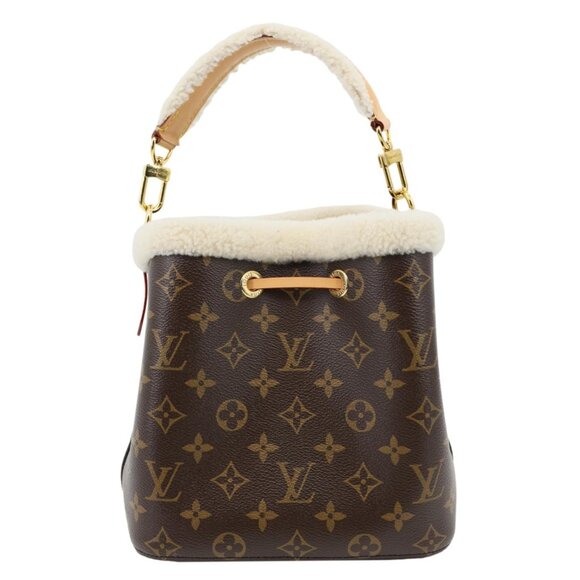 Louis Vuitton Neonoe BB Monogram Shearling Trimmed Bucket Bag Brown - Picture 3 of 9